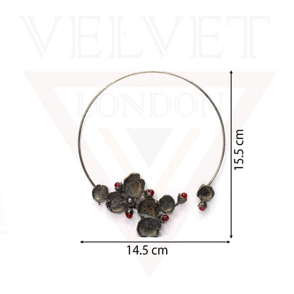 Necklace Antique German Silver Oxidized Traditional Boho Hasli Choker Ethnic