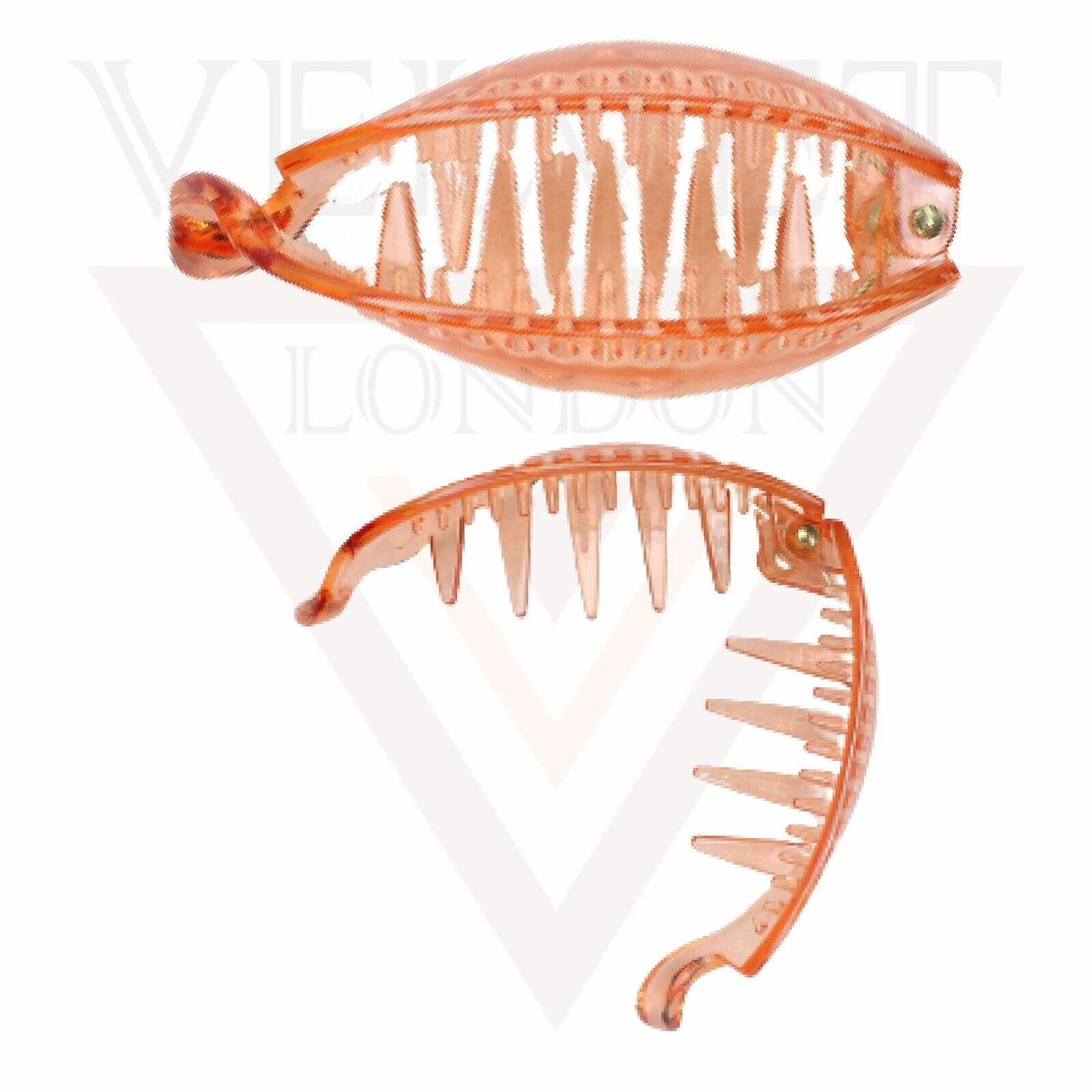 Banana Clip Transparent Oval Hair Clips Comb Ponytail Holder Non-Silp Grip Clamp