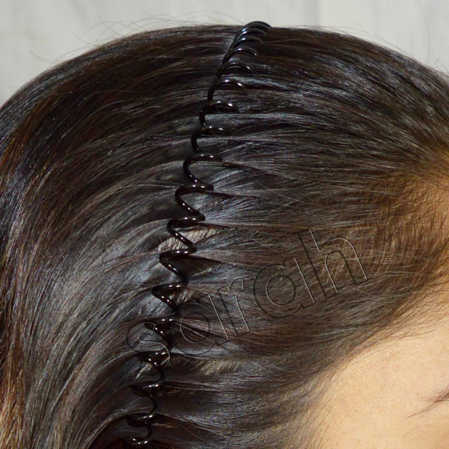 Metal Headbands Wavy Black Hair Band Spring Hair Hoop Black Unisex Men Women