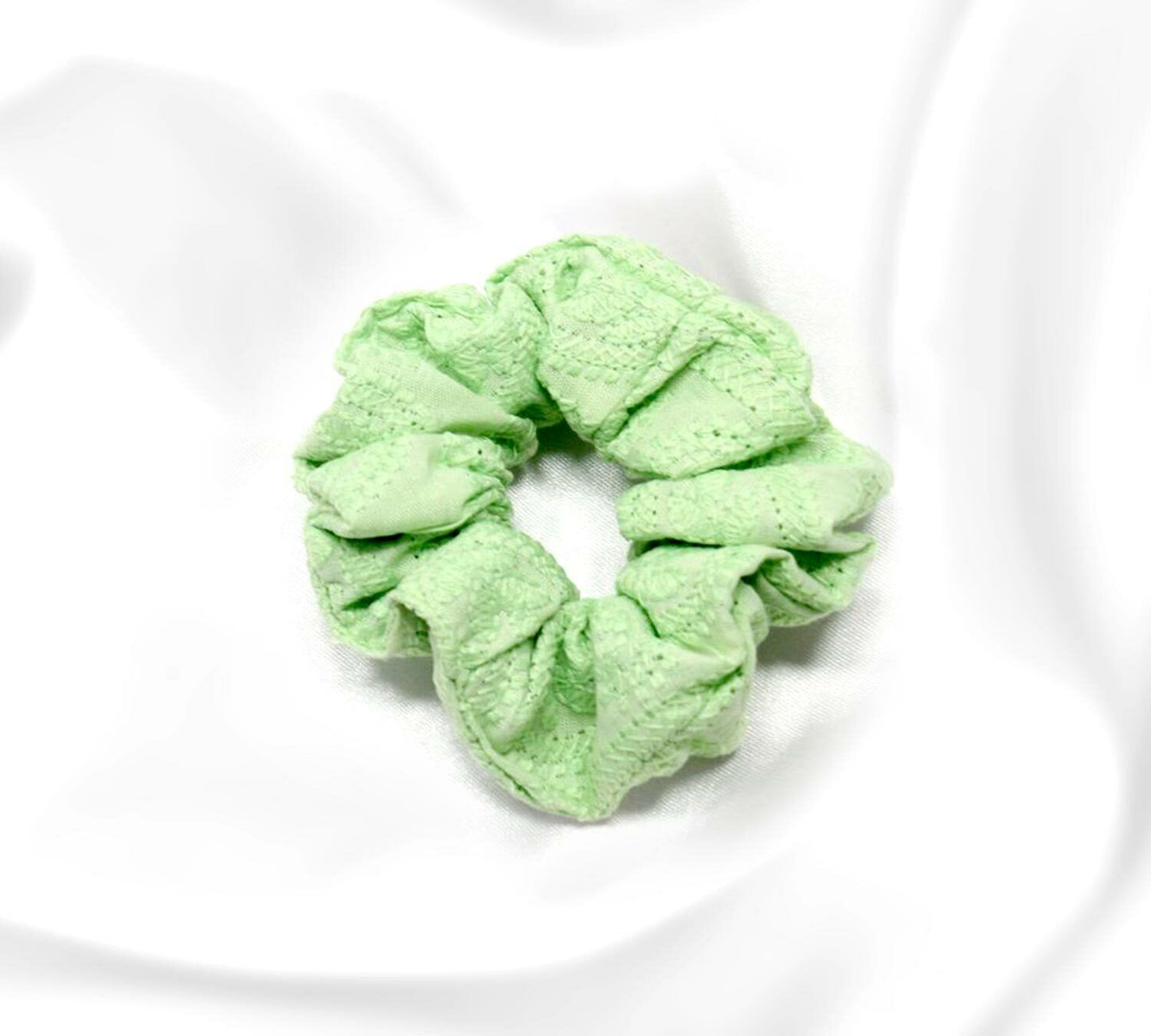 Embroidered Scrunchies Elastic Pony Tie Hair Beaded Bobble Bands Headwear