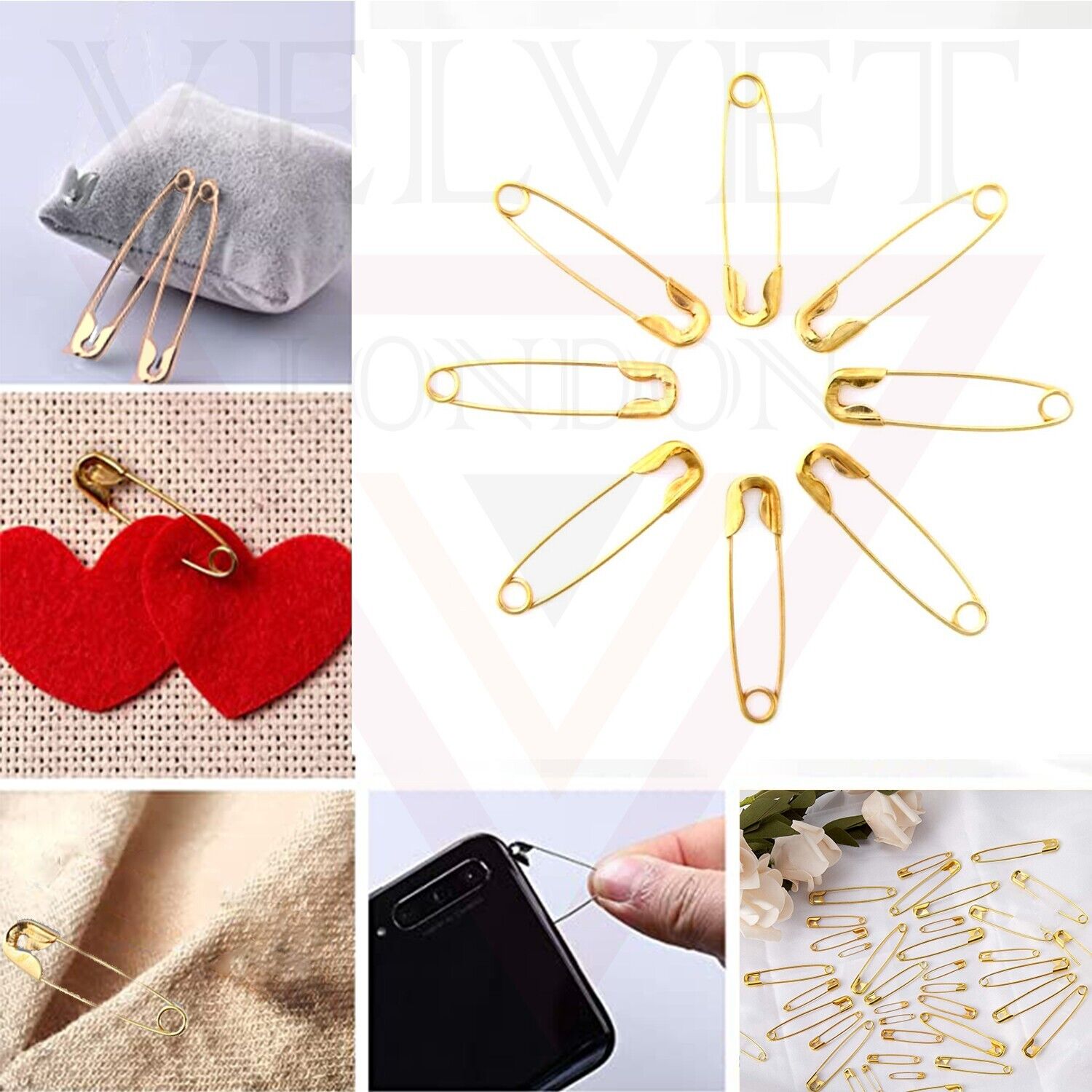 50Pcs Golden Safety Pins Metal Sewing Pins For Art Craft Sewing Jewellery Making