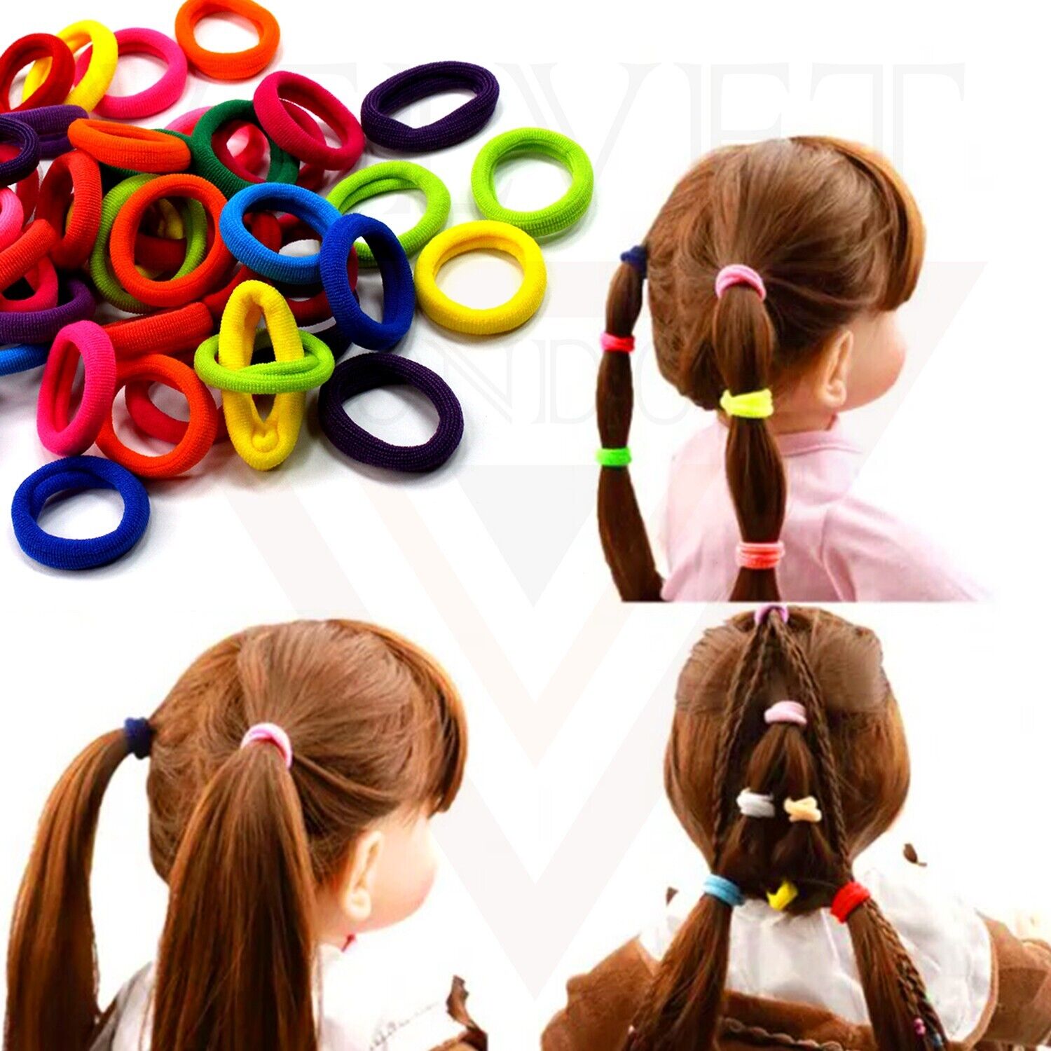 50x Baby Elastics Hair Ties Hair Band Ponytail Holder Headband Hair Accessories