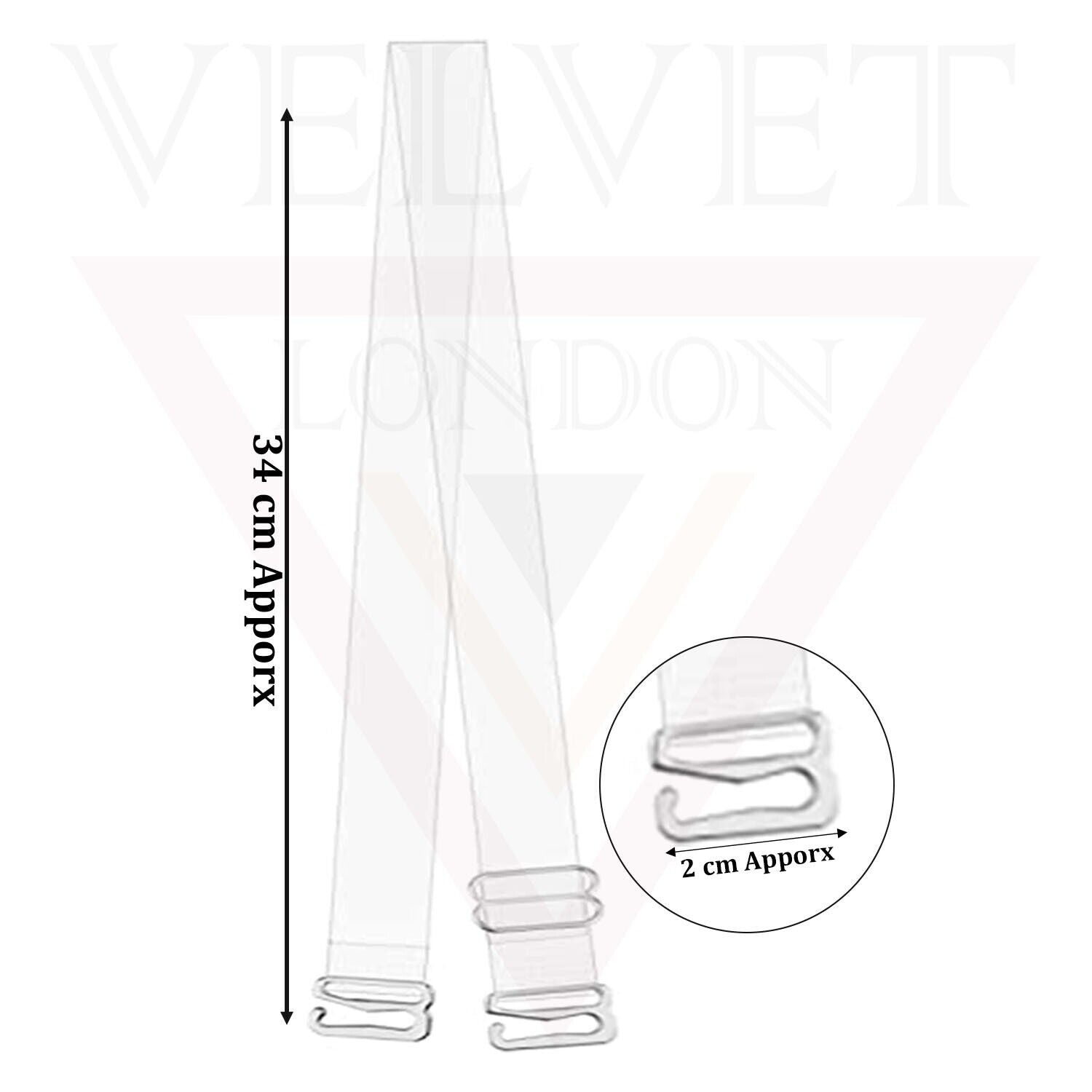 Invisible Detachable Thick Long Clear Elastic Bra Straps Transparent Adjustable
