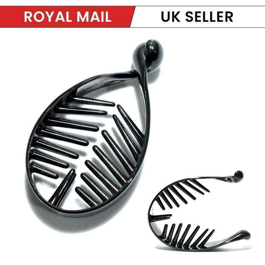 Black Banana Clip Twist Hair Claw Ponytail Holder Fish Comb Clamp Hair Grip Claw