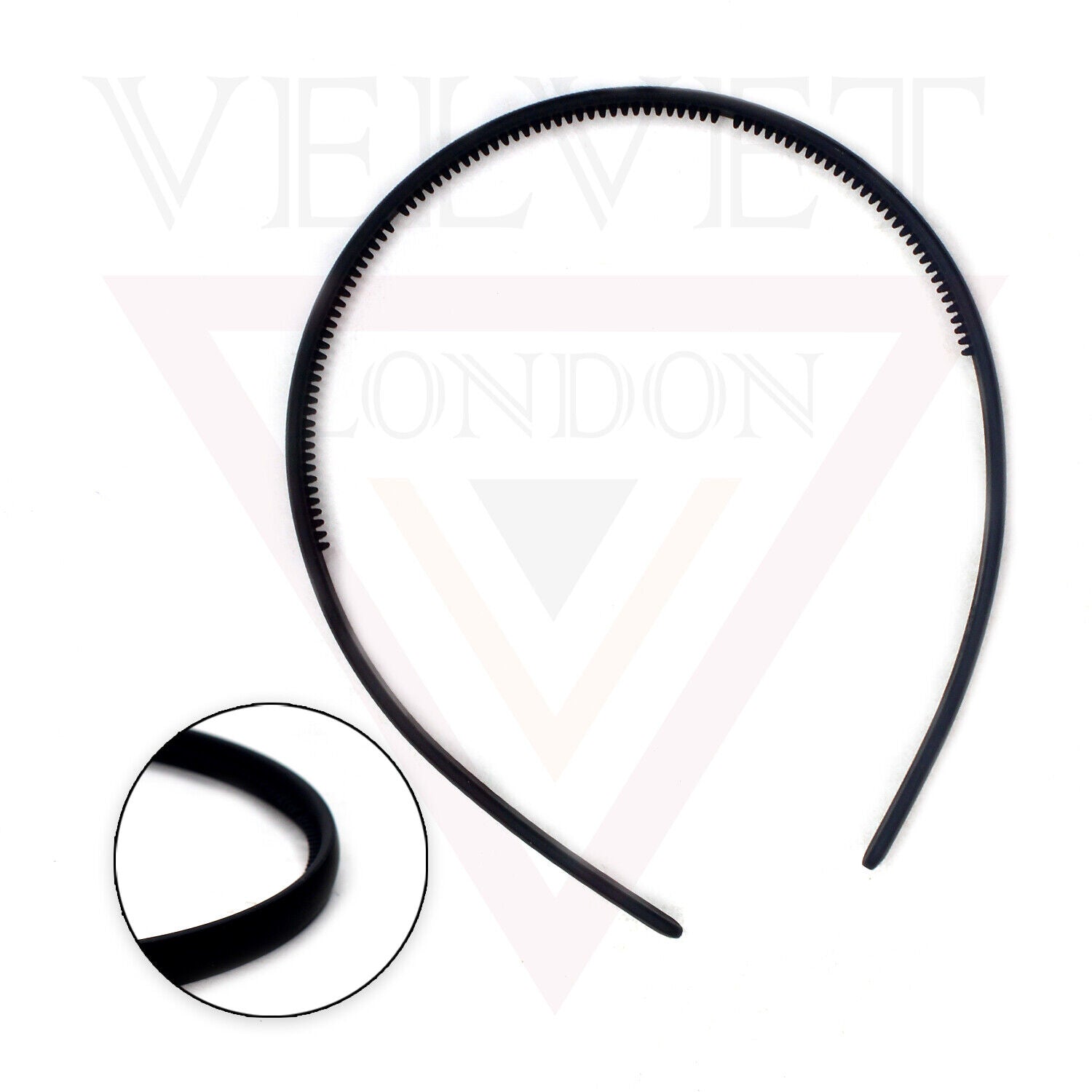 6x Black Matte Hair Hoop Grip Teeth Comb Frosted Hair Band HeadBand Girls Ladies