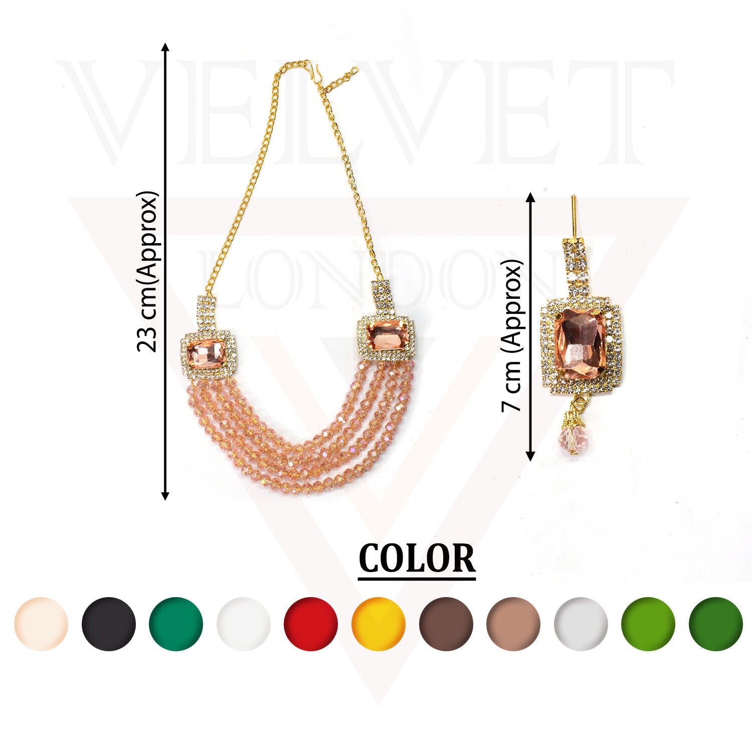 Necklace Pearl Earrings Set Crystal Choker multilayer Beads Girls Jewellery Sets