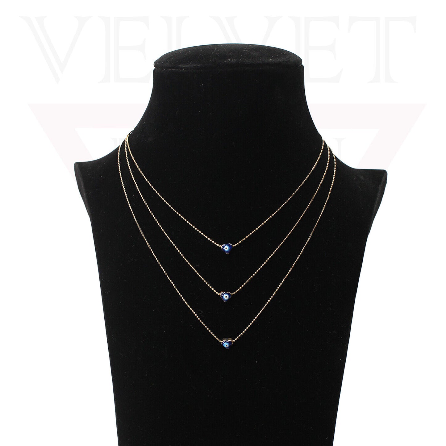 Trendy Golden Multi Layer Chain Necklace Oxidised Evil Eye Pendant Beachwear