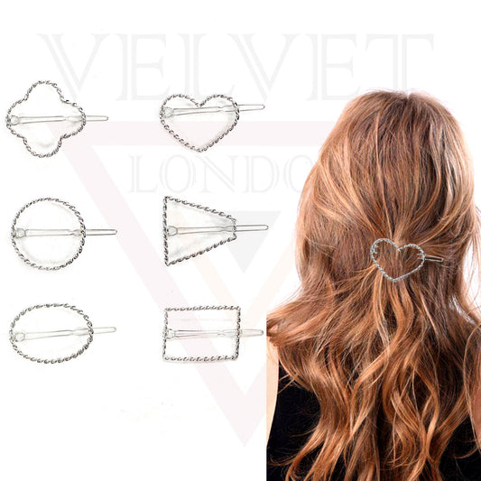 Hair Clips Clamp Silver Wava Metal Hair Pin Sliders Korean Clips Grip