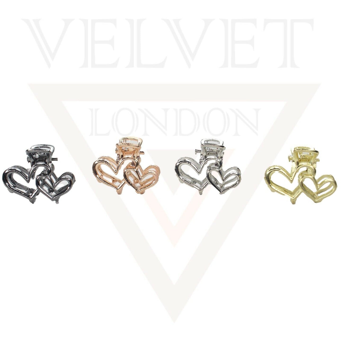 Tiny Hair Claw Clips Metal Mini Heart Hair Jaw Hair Clamp Non-slip Hair Barrette