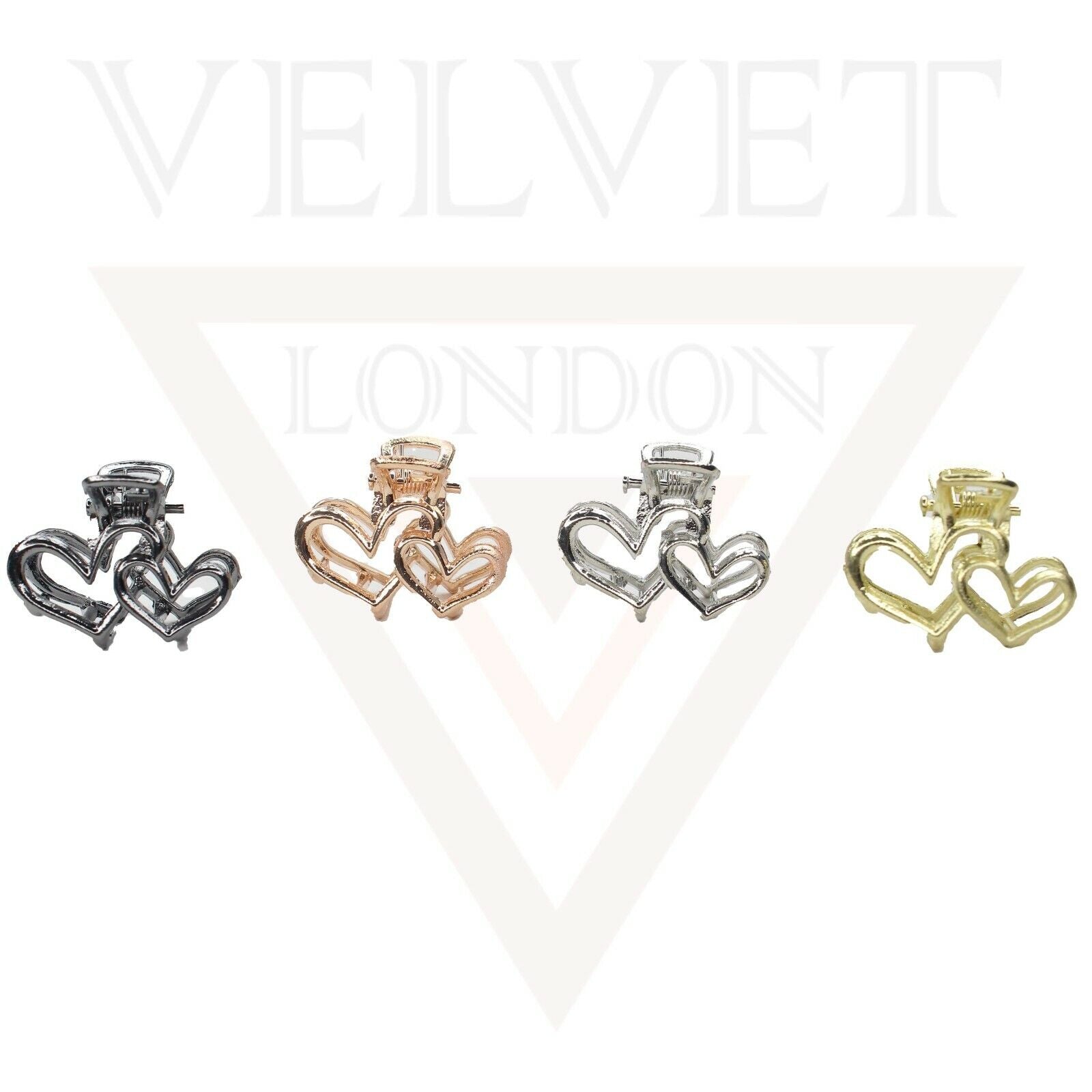 Tiny Hair Claw Clips Metal Mini Heart Hair Jaw Hair Clamp Non-slip Hair Barrette