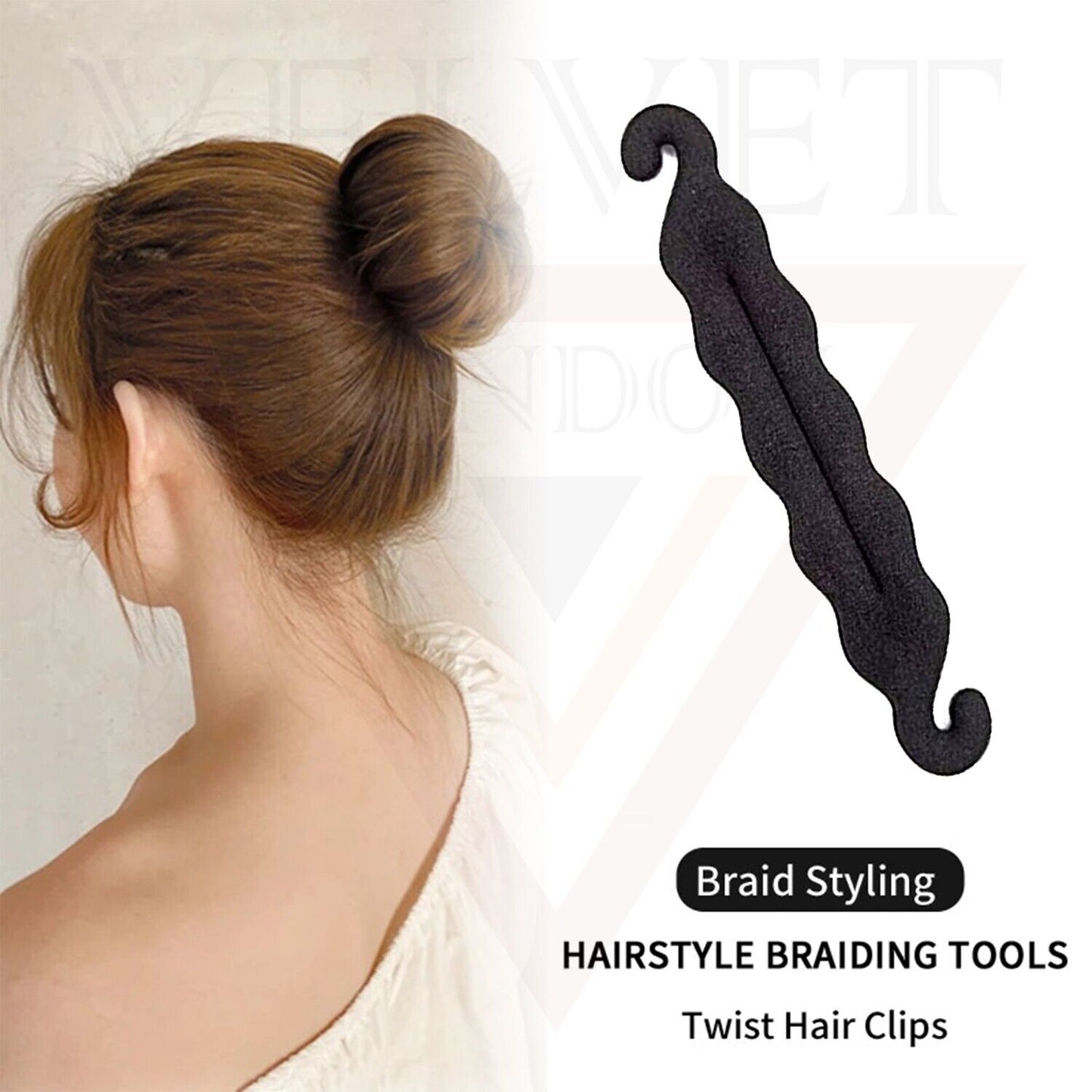 Bun Maker Sponge Black Foam French Magic Hair Braiding Tools Hook Twist Bands