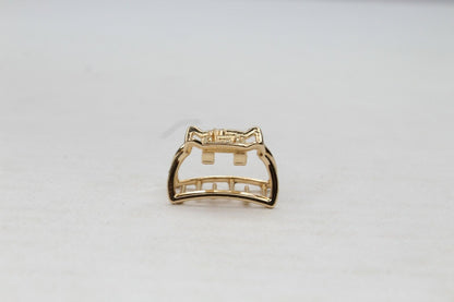 Golden Mini Hair Claw Metal Tiny Hair Jaw Clips Hair Clamp Small Barrattes 2pcs