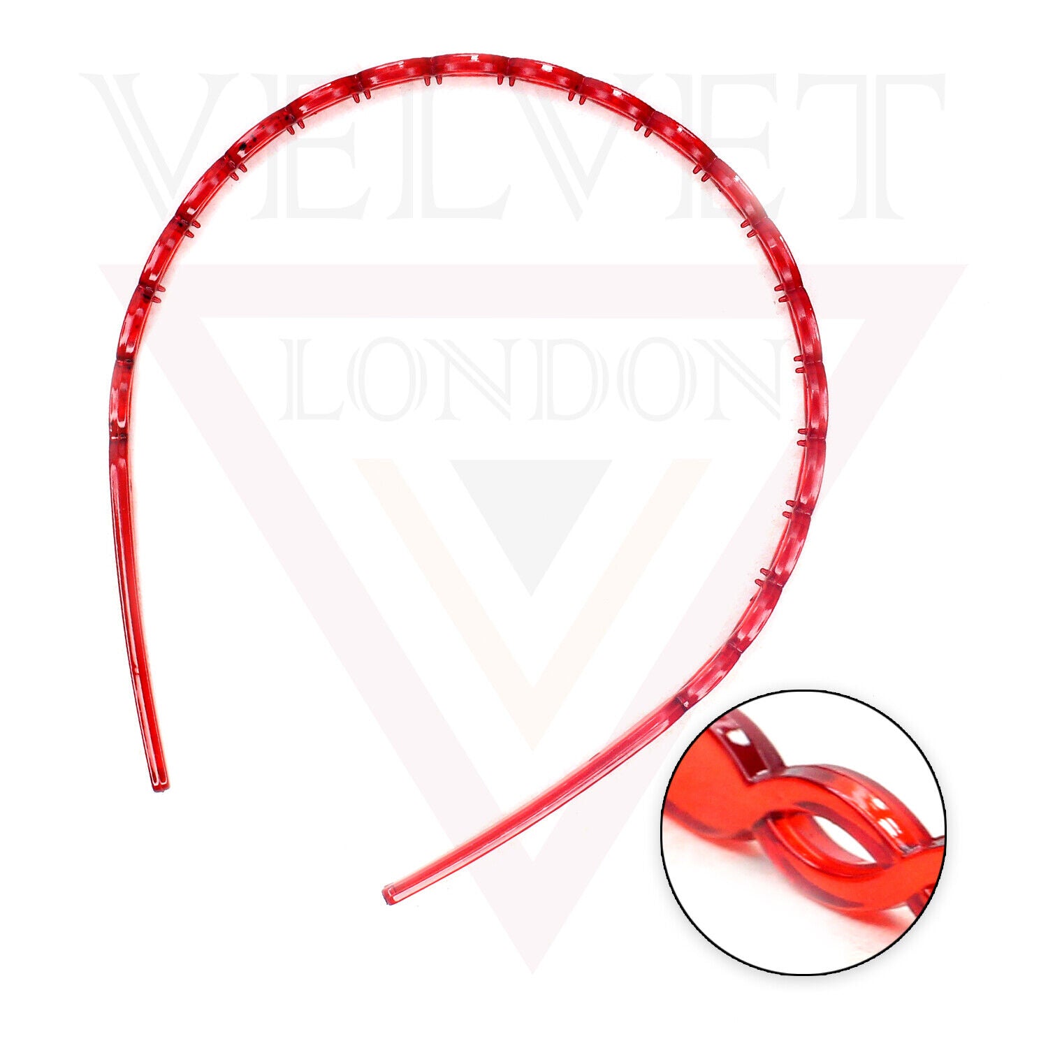 Infinity Hair Band Clear Hair Hoop With Teeth Comb Solid Headband Headwears