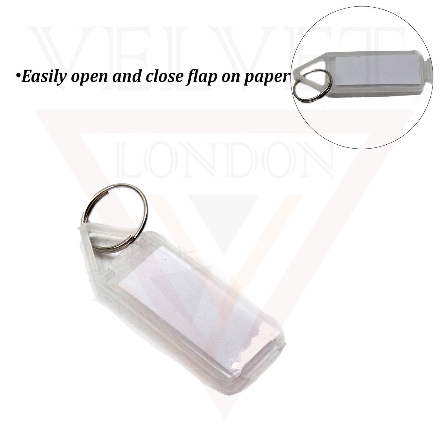 Keychain Tag Label Key Ring ID White Decorative Purpose On Keys Luggage Label