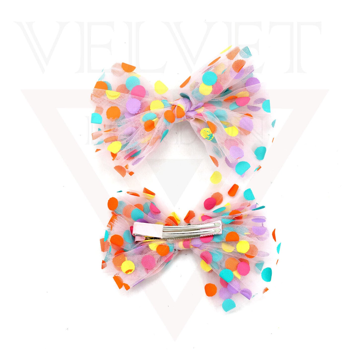 Dotted Hair Bows Ribbon Clips Glitter Hair Pins Colourfull Hair Slides Barrattes