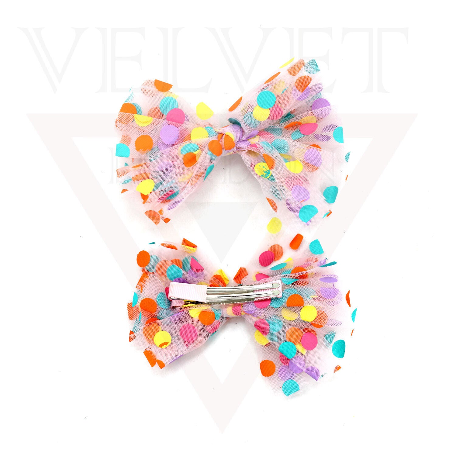 Dotted Hair Bows Ribbon Clips Glitter Hair Pins Colourfull Hair Slides Barrattes