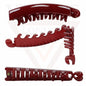 Banana Hair Clips Dark Square Barley Twist Fishtail Comb Ponytail Holder Grips