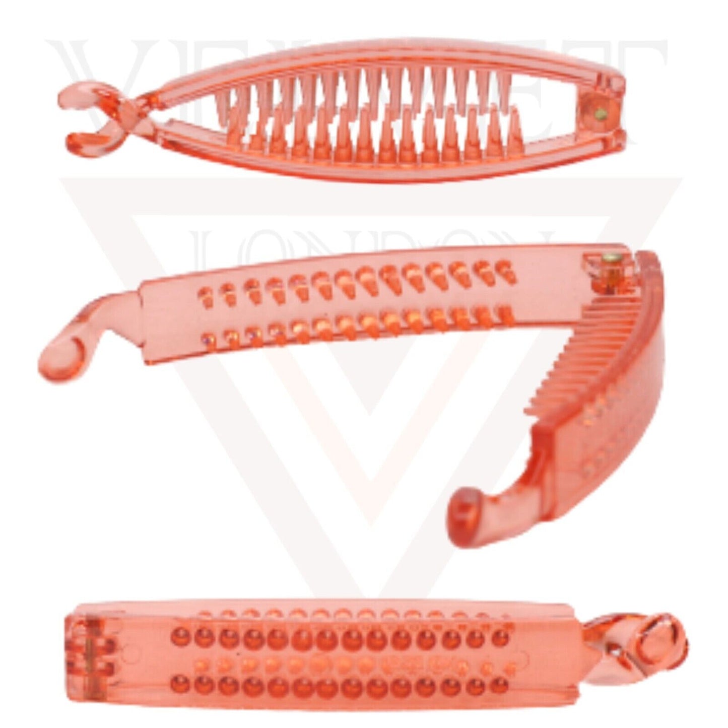 Banana Clip Transparent Non-Slip Fishtail Ponytail Holder Hair Clips Clamp Comb