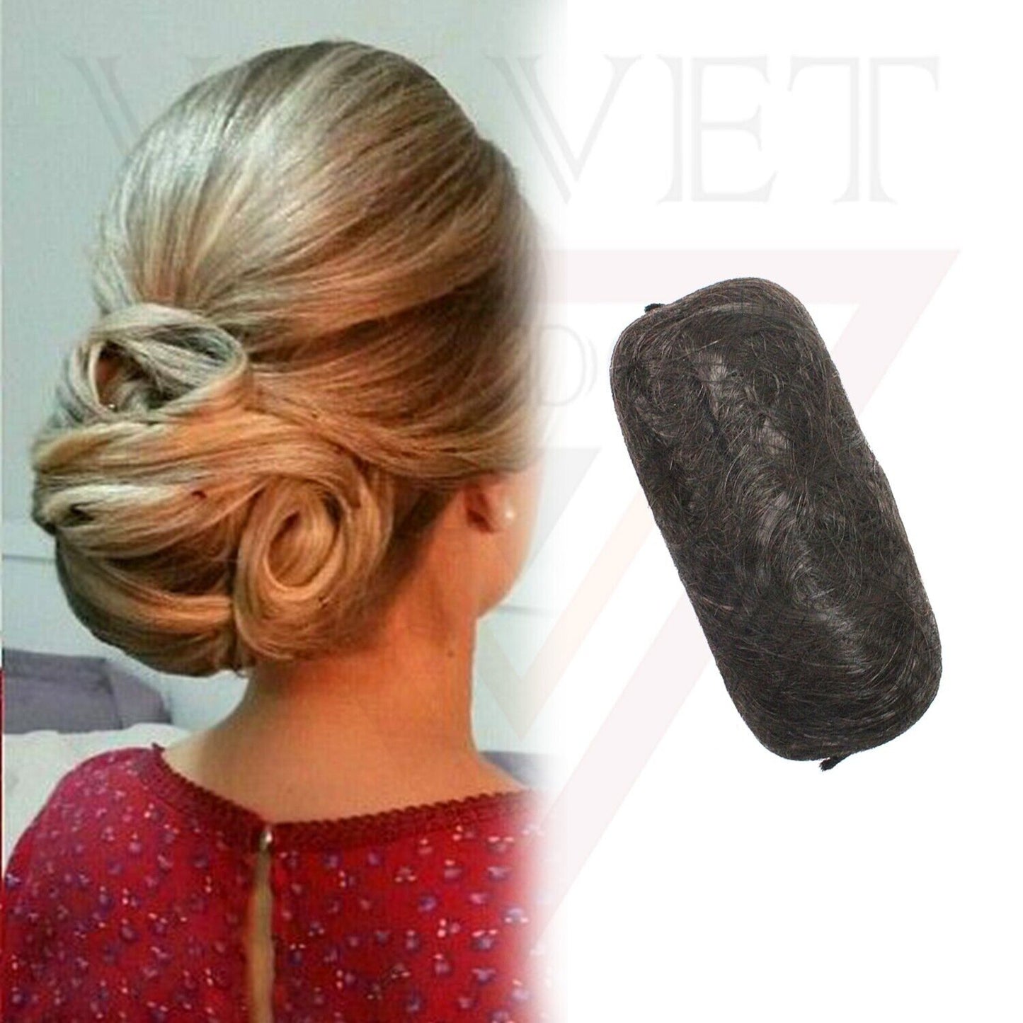 Hair Padding Chignon Volume Boost Invisible Pad Bun Bump Up Puff Insert Black