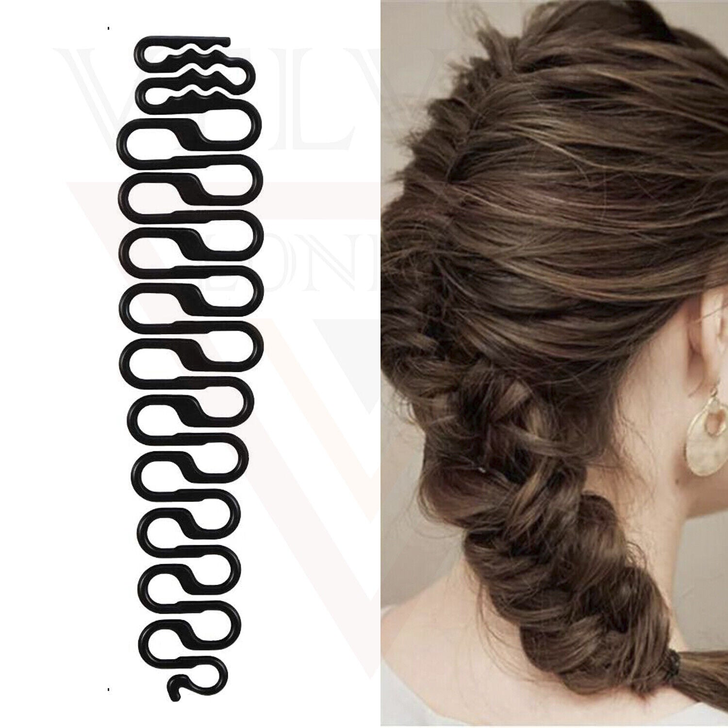 2x Hair Sticks French Hair Braider Braiding Tool Bun Maker Tool Hair Accessories