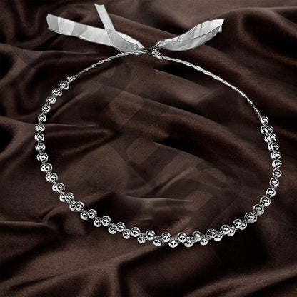 Tiara Crown Headbands Twin Small Pearl With Wire Hair Band Ribbon Party Wedding