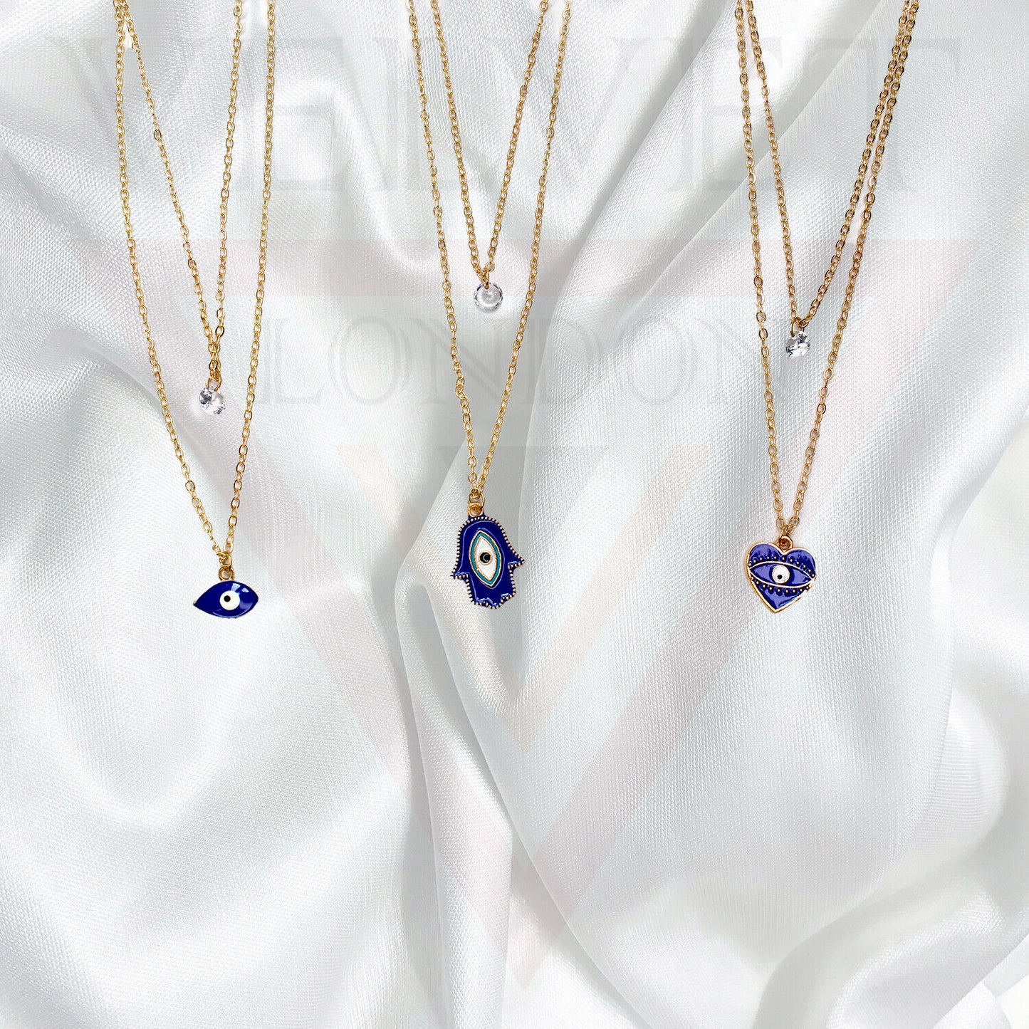 Trendy Golden Multi Layer Chain Necklace Oxidised Evil Eye Pendant Beachwear