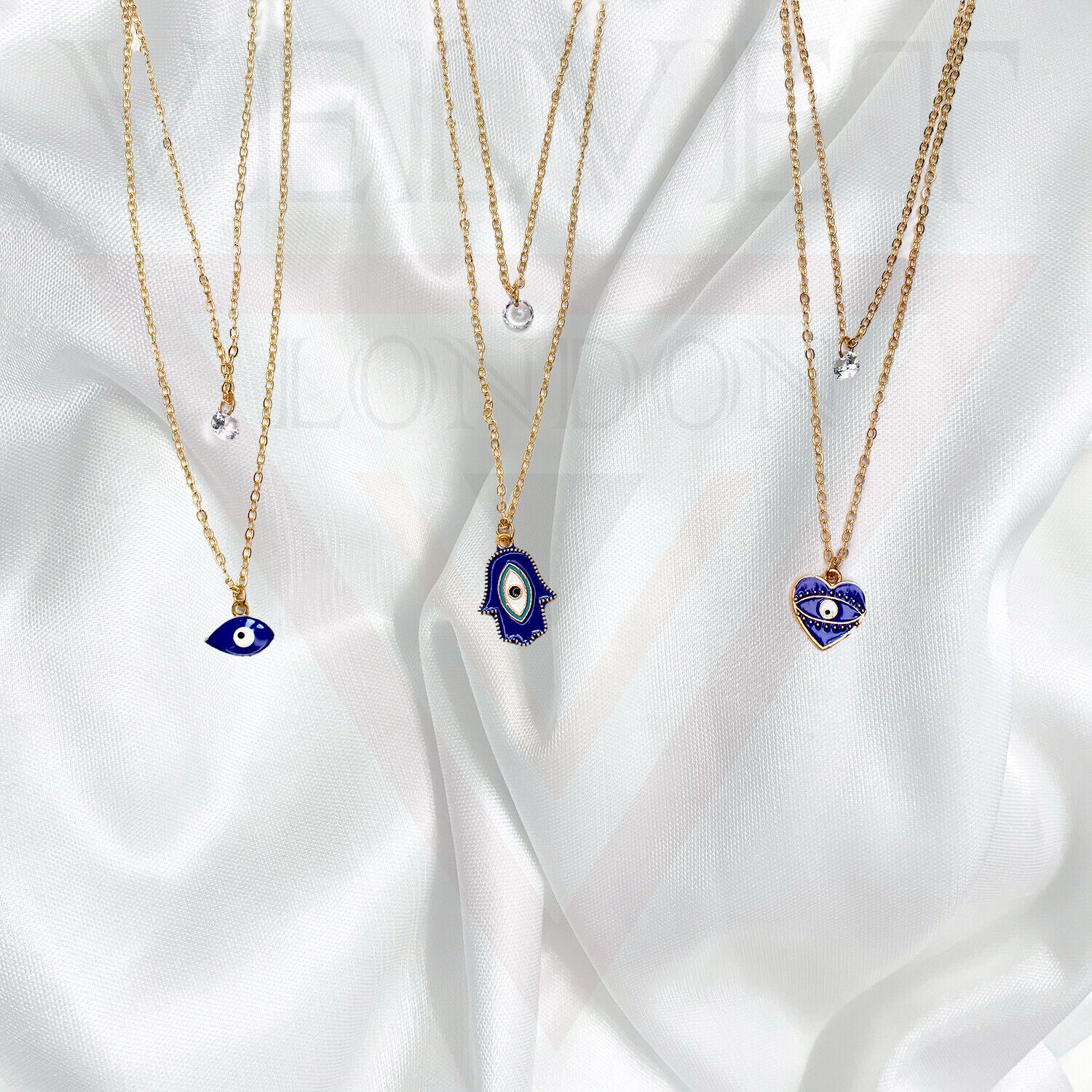 Trendy Golden Multi Layer Chain Necklace Oxidised Evil Eye Pendant Beachwear