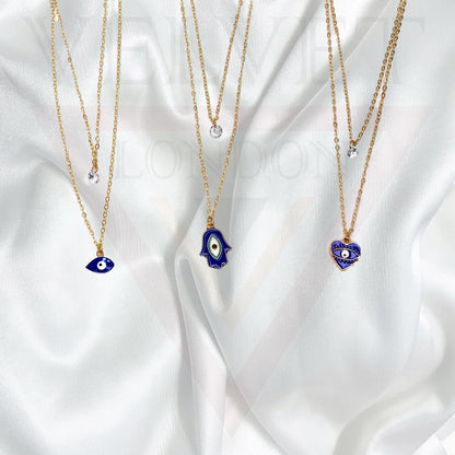 Trendy Golden Multi Layer Chain Necklace Oxidised Evil Eye Pendant Beachwear