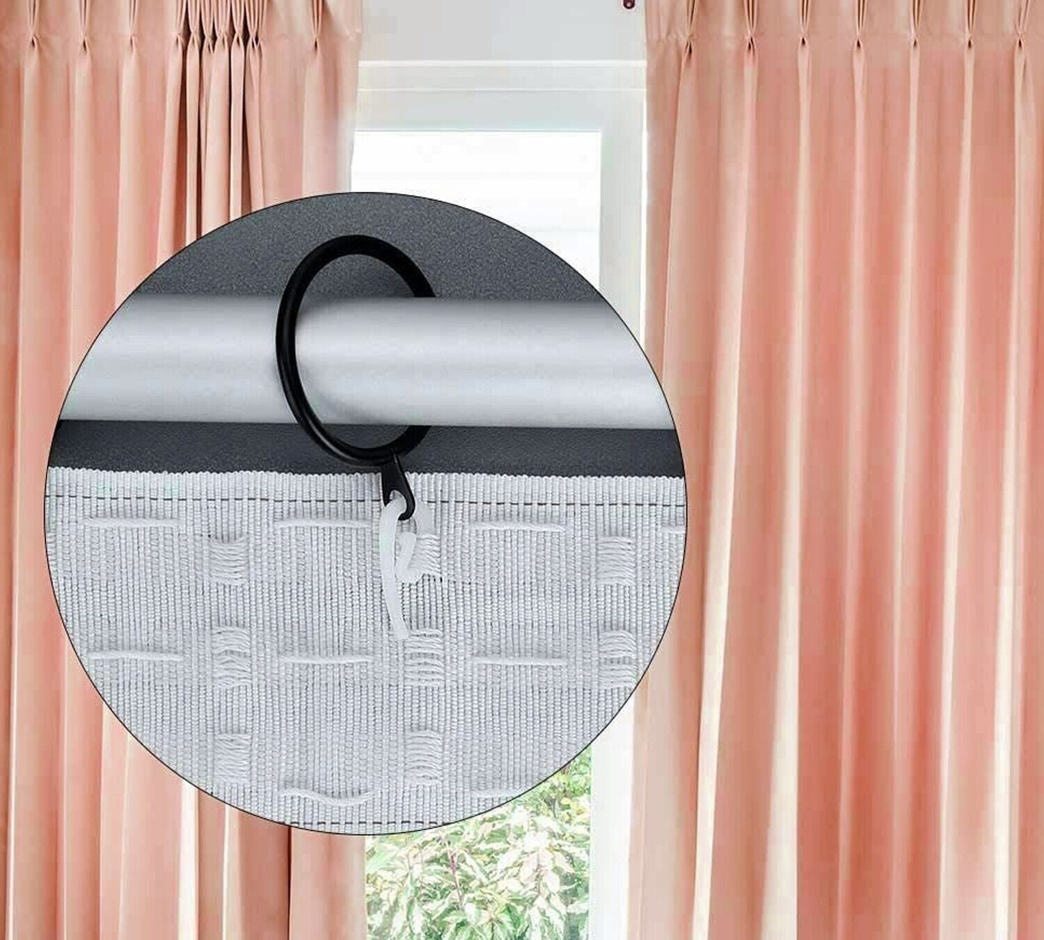 100x White Curtain Hooks For Ring Header Plastic Standard Stock Nylon Hook