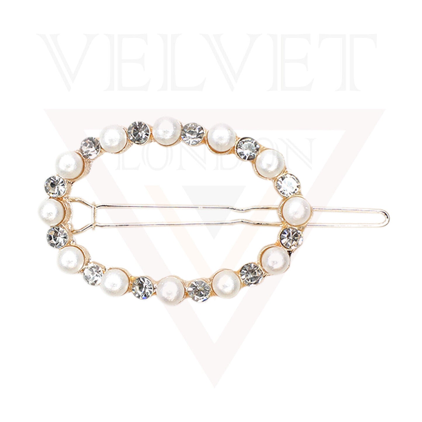 Hair Clips Bride Diamond Pearl Crystal Hair Pins Wedding Metal Slide Clips