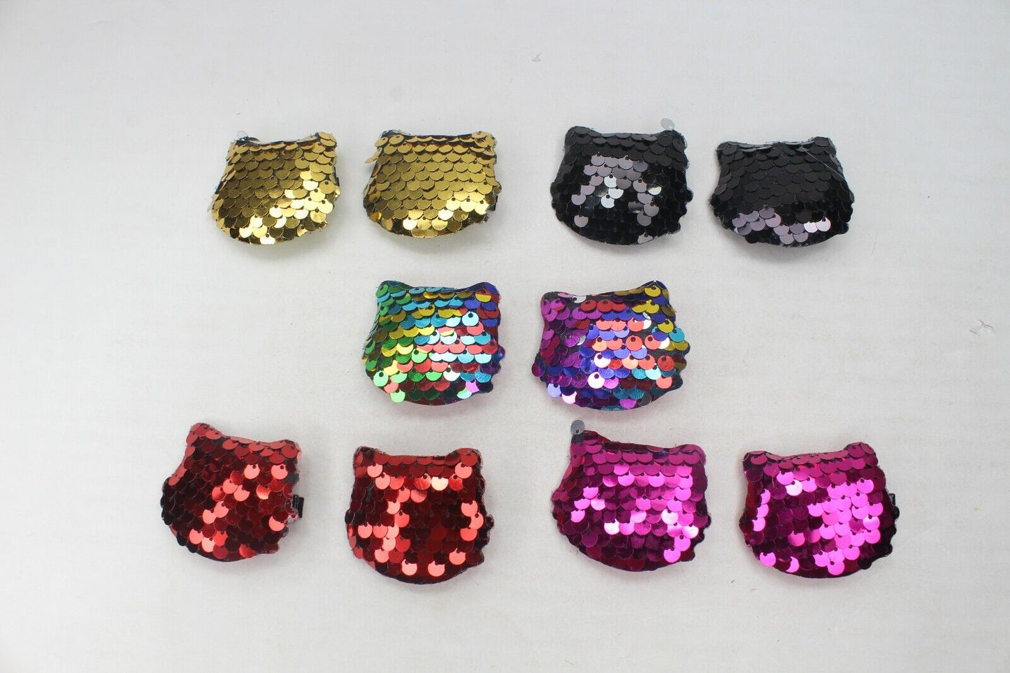 5x Girls Sparkly Pairs Babies Sequence Pin Cute Hair Clips Metal Snap Barrettes 