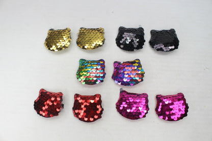 5x Girls Sparkly Pairs Babies Sequence Pin Cute Hair Clips Metal Snap Barrettes 