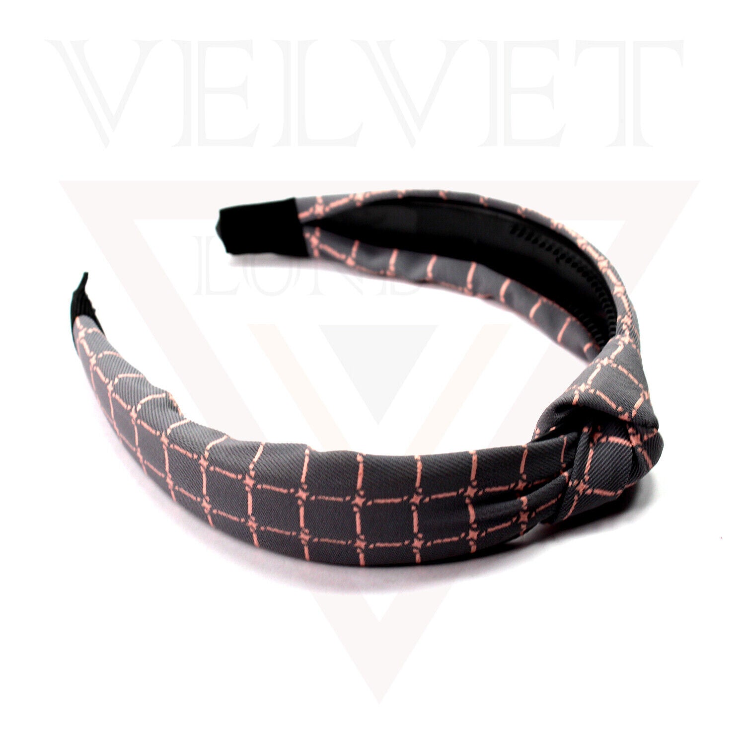 Chex Print Hair Hoop Fabric Hair Band Knot Headband Womens Hair Accessories