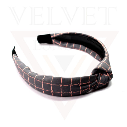 Chex Print Hair Hoop Fabric Hair Band Knot Headband Womens Hair Accessories
