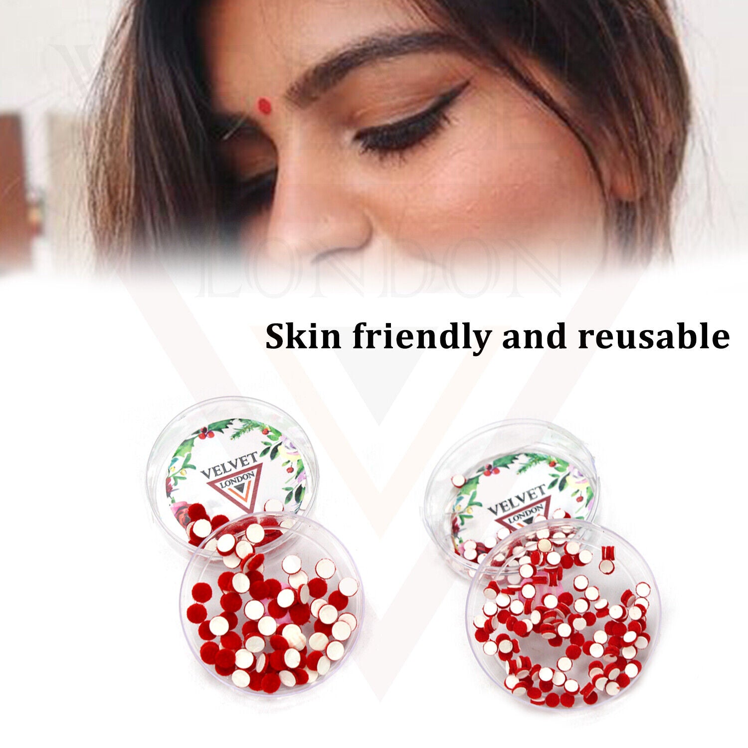 3x Red Round Bindi Indian Fore Head Sticker Wedding Party Tikka Chandla