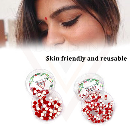 3x Red Round Bindi Indian Fore Head Sticker Wedding Party Tikka Chandla