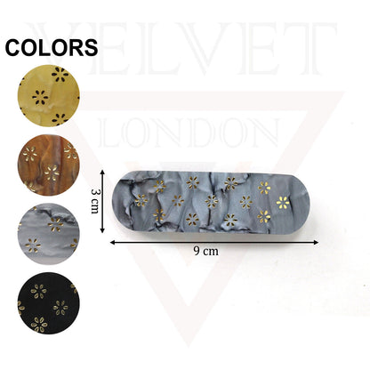 Flower Hair Clip Snap Hair Barrettes Classic Automatic Acrylic Tortoise Clip Pin