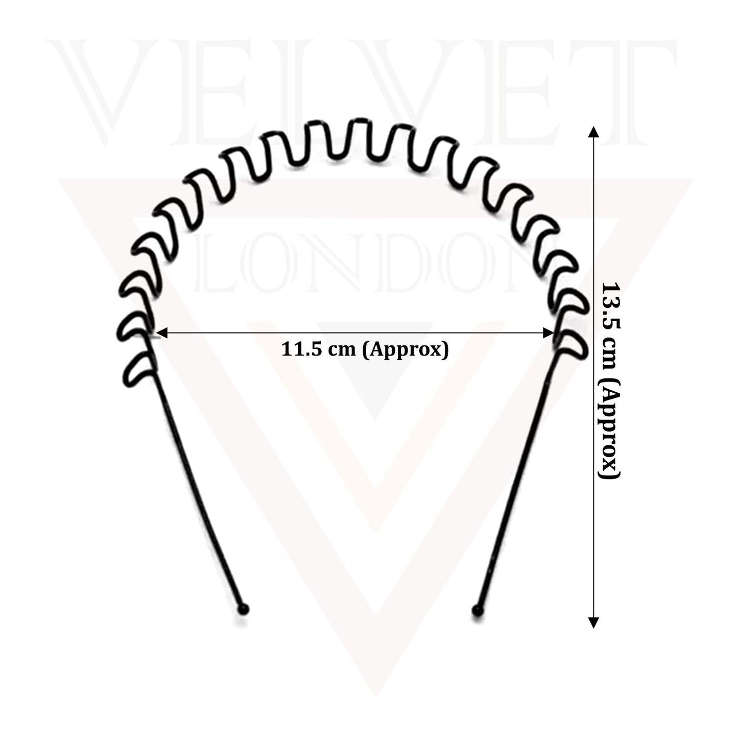 5x Unisex Black Wave Hair Bands Sports Zigzag Hair Hoop Metal Headband Men Women
