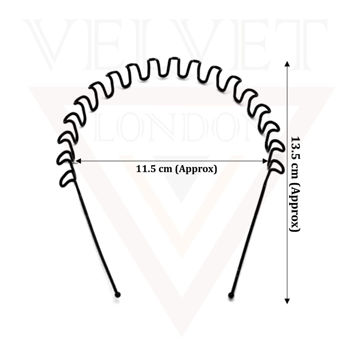 5x Unisex Black Wave Hair Bands Sports Zigzag Hair Hoop Metal Headband Men Women