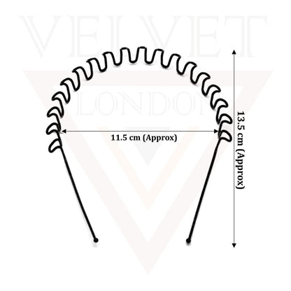 5x Unisex Black Wave Hair Bands Sports Zigzag Hair Hoop Metal Headband Men Women