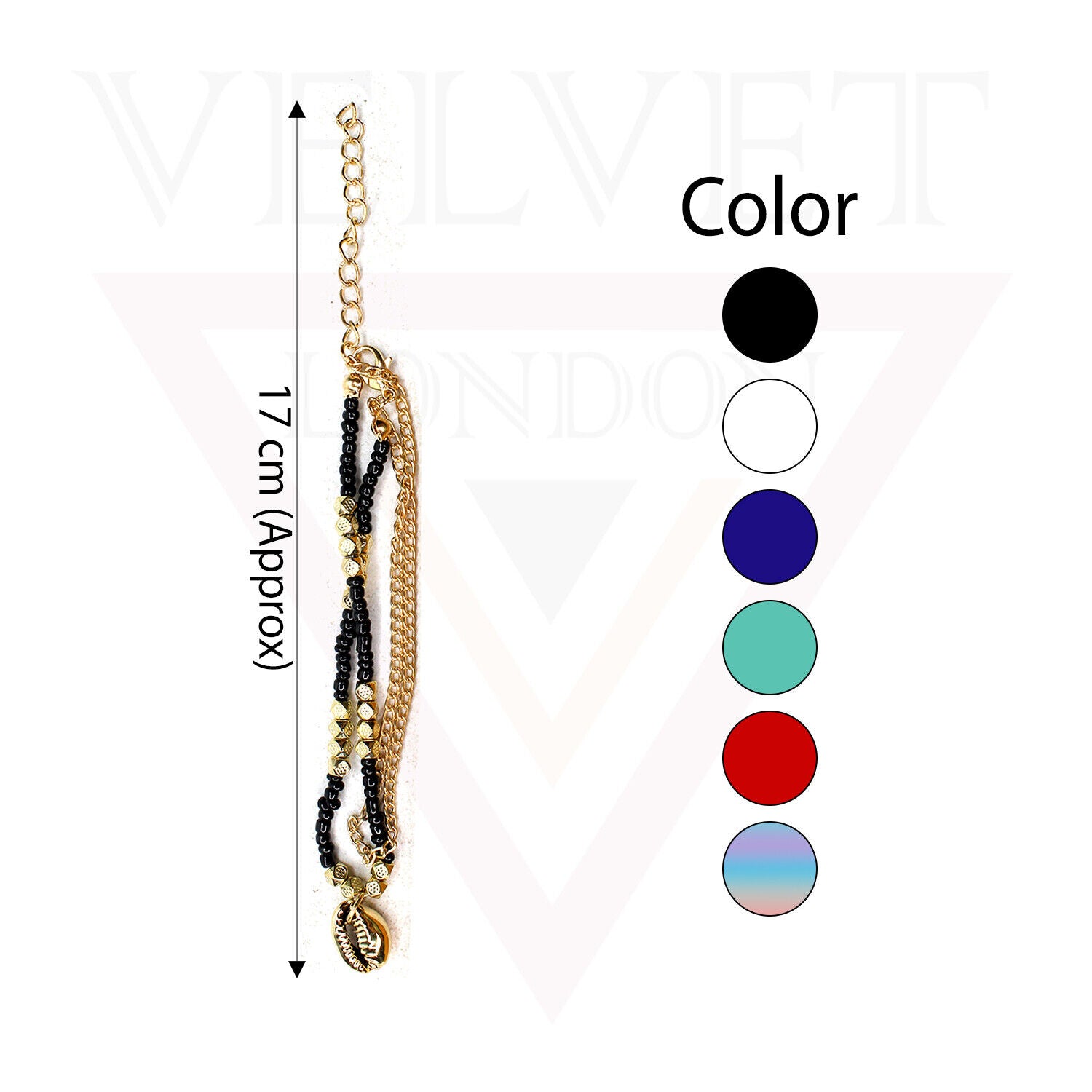 Cord Anklet Ankle Bracelet Crystal Bead Beach Adjustable Golden Foot Jewellery