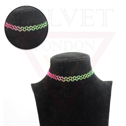 Retro Style Tattoo Necklace Stretch Elastic Choker Classic Stretch For Girls 