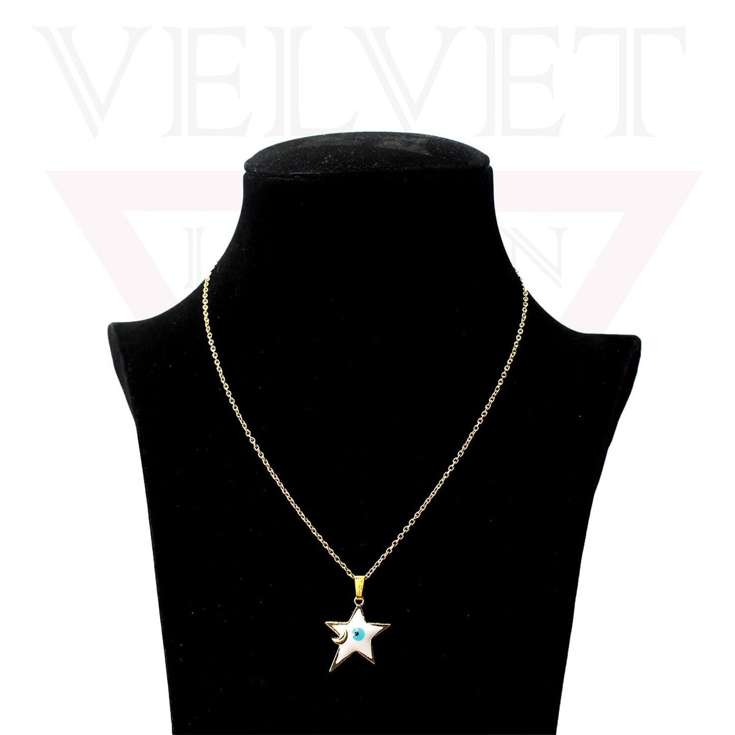 Pendant Necklace Small Colour Star Golden Chain Vintage Delicate Choker For Girl