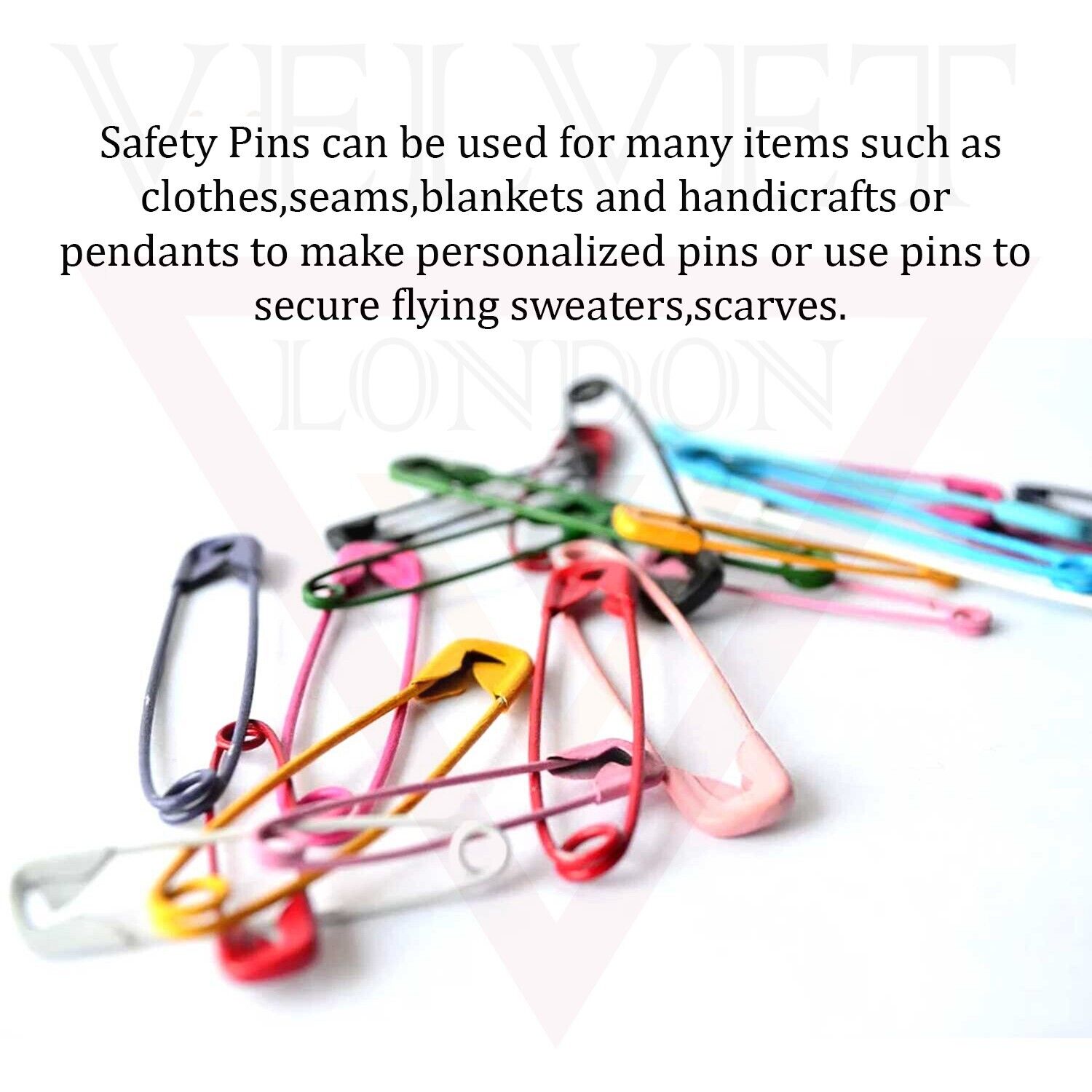 50Pcs Multi-Color Safety Pins Craft Sewing Nickel Metal Plated For Clothe 3.5 Cm