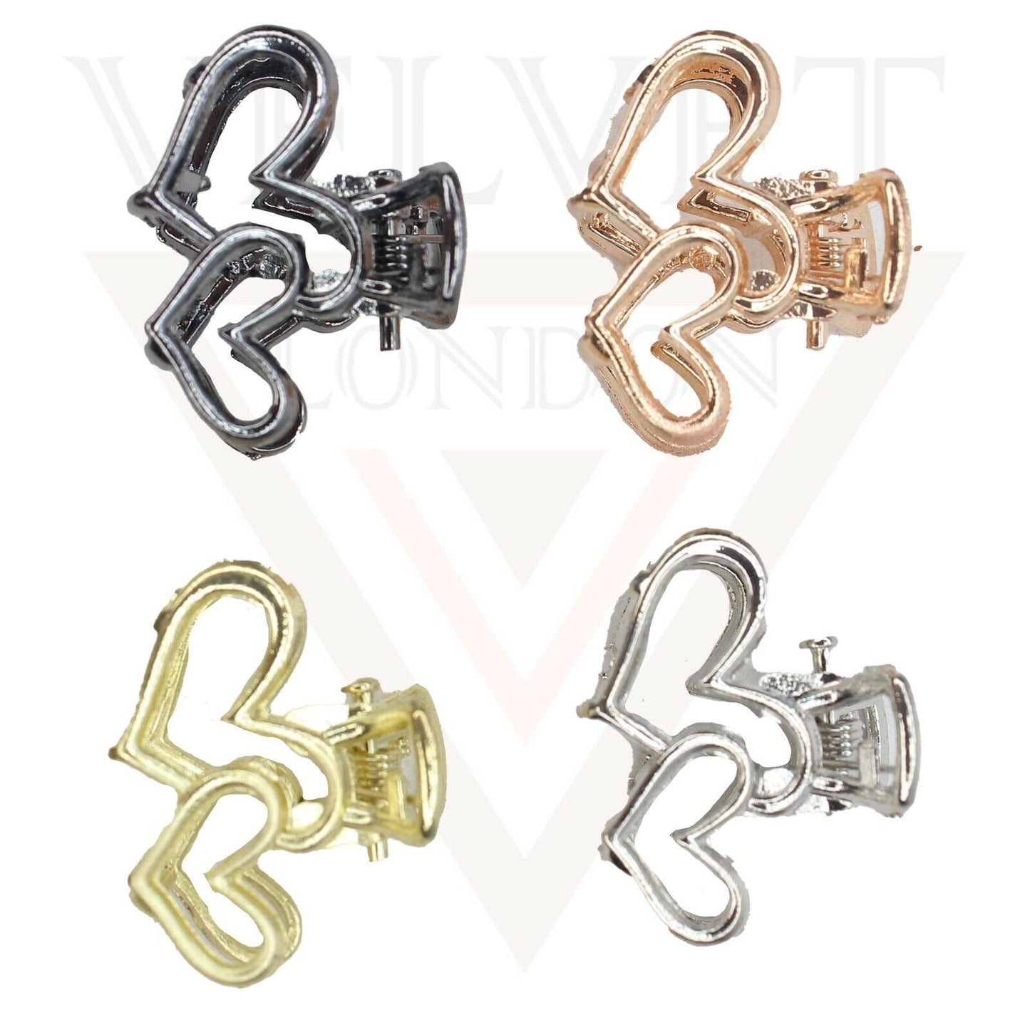 Tiny Hair Claw Clips Metal Mini Heart Hair Jaw Hair Clamp Non-slip Hair Barrette