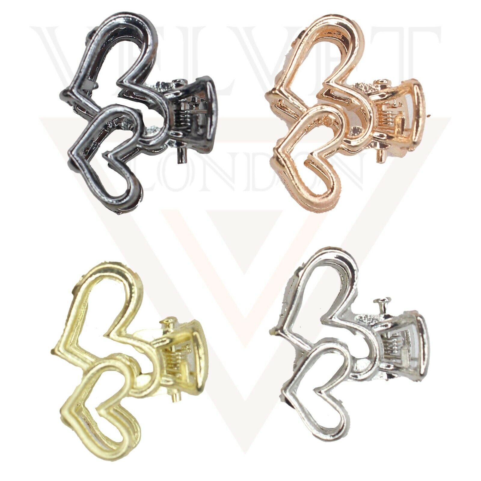 Tiny Hair Claw Clips Metal Mini Heart Hair Jaw Hair Clamp Non-slip Hair Barrette