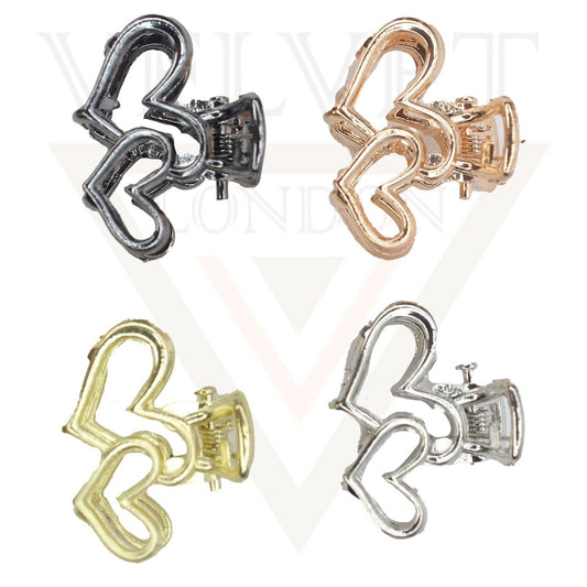 Tiny Hair Claw Clips Metal Mini Heart Hair Jaw Hair Clamp Non-slip Hair Barrette
