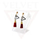 Stud Earrings Triangle Shape Rhinestone Long Tassel Hook Dangle Drop Earrings