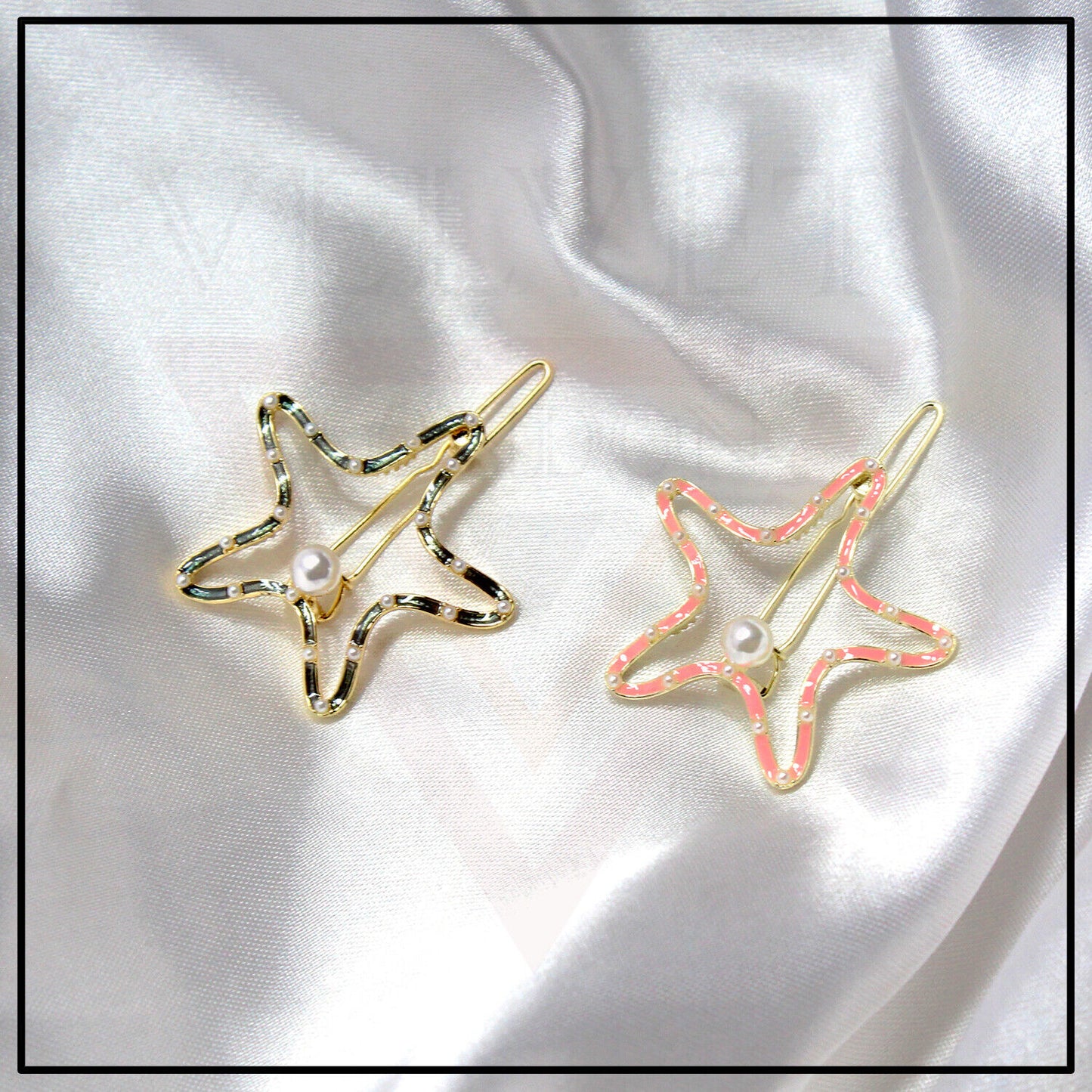 Hair Clips Star Shape Pearl Korean Snap Clips Slider Grips Pins Hair Accessories