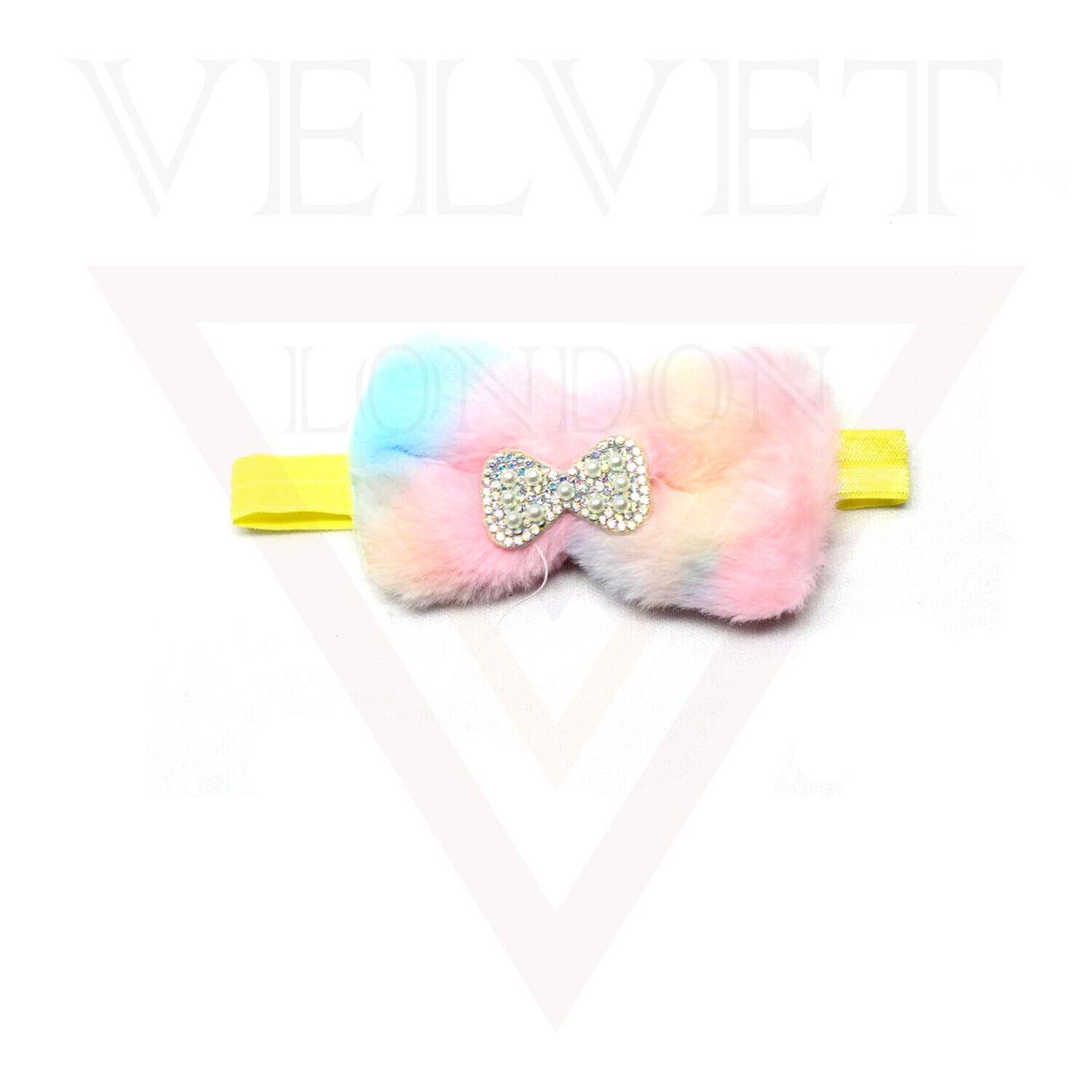 Baby Headbands Hair Band Ribbon Furry Girls Headwear Bow Lace Elastic HairBands